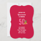 50歳の誕生日パーティー招待状 - ママはヒーロー 招待状 (裏面)