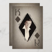 50歳の誕生日パーティー招待状 - 写真 - ポーカー/キング 招待状 (正面/裏面)