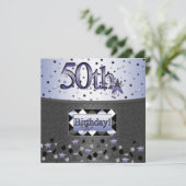 50歳の誕生日パーティー招待状　彼または彼女のために 招待状 (スタンド正面)