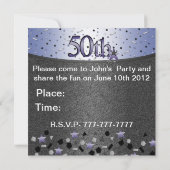50歳の誕生日パーティー招待状　彼または彼女のために 招待状 (裏面)
