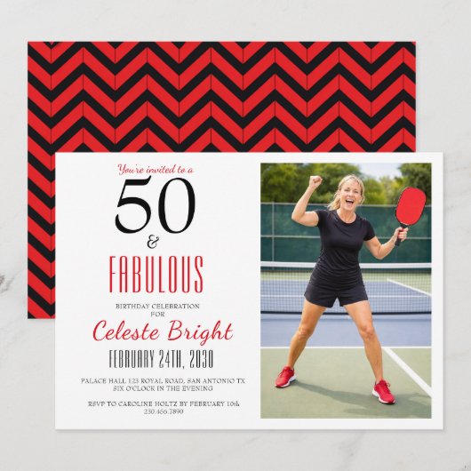 50歳の誕生日パーティー招待状 | 50歳の誕生日パーティー招待状 招待状 (正面/裏面)