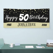 50歳の誕生日パーティー文字と紙吹雪 横断幕 (トレードショー)