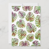 50歳の誕生日パーティー熱帯水彩葉 招待状 (裏面)