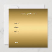 50歳の誕生日パーティー金ゴールド招待状 招待状 (裏面)