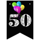 50歳の誕生日パーティー風船 バンティングフラッグ (第3の旗)