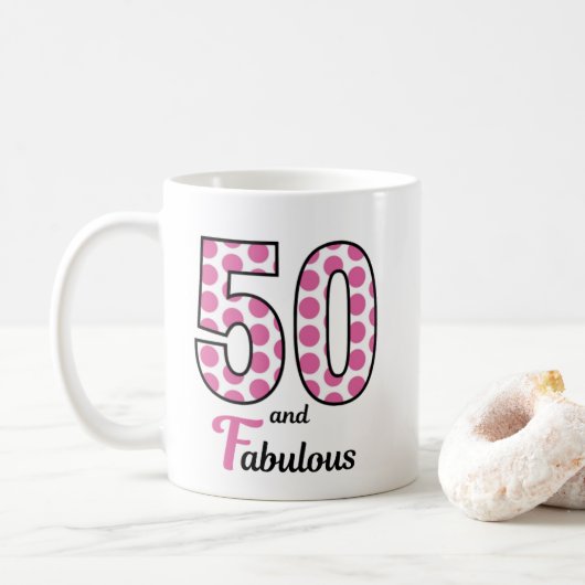 50歳の誕生日パーティー コーヒーマグカップ (ドーナツ)