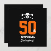 50歳の誕生日パーティー·ゴルフ、まだスイング中! 招待状 (正面/裏面)