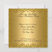 50歳の誕生日パーティー ゴールド 招待状 (裏面)