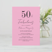 50歳の誕生日パーティー ファビュラスな50歳の台本 招待状 (スタンド正面)