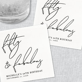 50歳の誕生日パーティー「フィフティ＆ファビュラス」 スタンダードカクテルナプキン