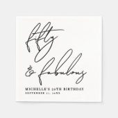 50歳の誕生日パーティー「フィフティ＆ファビュラス」 スタンダードカクテルナプキン (正面)