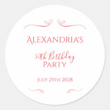 50歳の誕生日パーティー ミニマル モダン ピンク レッド