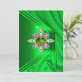 50歳の誕生日パーティー ライムグリーンダイヤモンドイメージ 招待状 (スタンド正面)