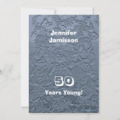 50歳の誕生日パーティー ラグドール シルバー ブルー 招待状 (正面)