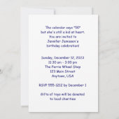 50歳の誕生日パーティー ラグドール シルバー ブルー 招待状 (裏面)