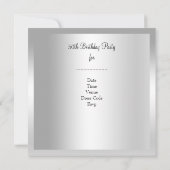 50歳の誕生日パーティー レトロ ディーバ アートデコ 赤 シルバー 招待状 (裏面)