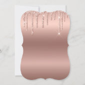 50歳の誕生日パーティー ローズゴールド グリッター 招待状 (裏面)