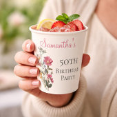 50歳の誕生日パーティー・ワイルドフラワー 紙コップ