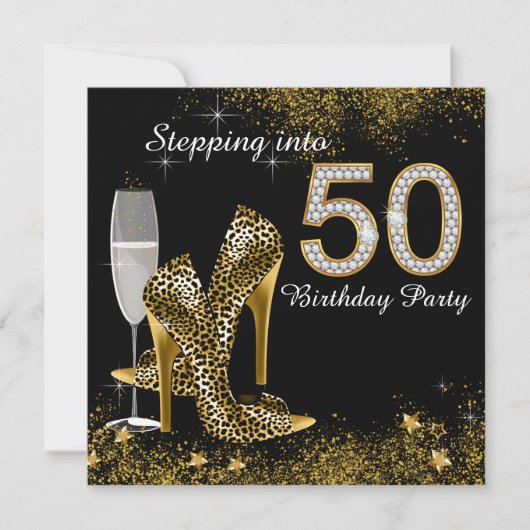 50歳の誕生日パーティー 招待状 (正面)