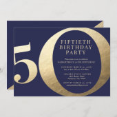 50歳の誕生日パーティー 招待状 (正面/裏面)