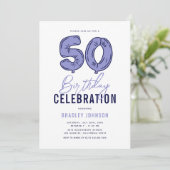 50歳の誕生日パーティー 招待状 (スタンド正面)