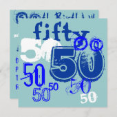 50歳の誕生日パーティー 招待状 (正面/裏面)