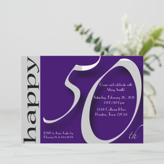 50歳の誕生日パーティー 招待状 (スタンド正面)