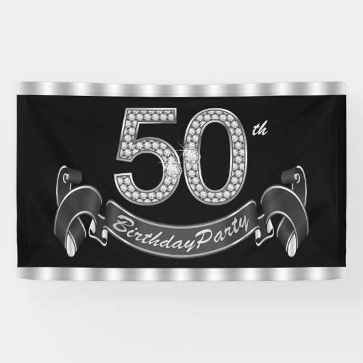 50歳の誕生日パーティー 横断幕 (横)