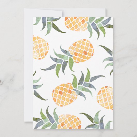 50歳の誕生日パーティー、熱帯水彩パイナップル 招待状 (裏面)