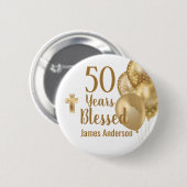 50歳の誕生日パーティー 缶バッジ (正面&裏面)