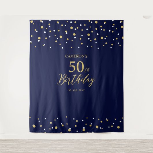 50歳の誕生日パーティー 背景布 タペストリー (正面)