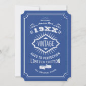 50歳の誕生日パーティー 青と白の限定版 招待状 (正面)