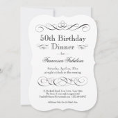 50歳の誕生日パーティー 食べて飲んで華麗に50歳 招待状 (裏面)