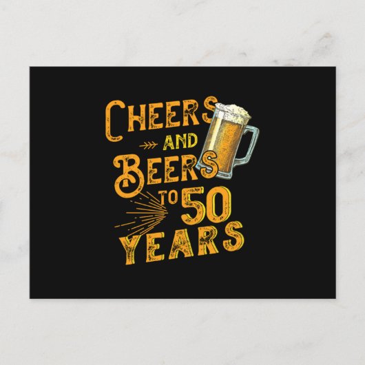 50歳の誕生日パーティー 1970 おめでとう＆ビール 50年 ポストカード (正面)