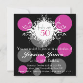 50歳の誕生日パーテカスタムィーの招待にファブ 招待状 (正面)