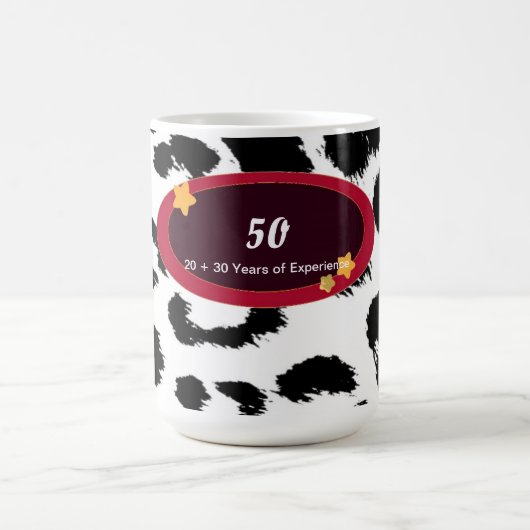 50歳の誕生日ヒョウ柄 コーヒーマグカップ (中央)