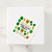 50歳の誕生日ビールと緑のバルーンメッセージカード フェイバータグ (インサイチュ)