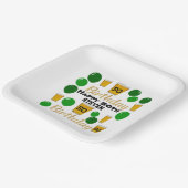 50歳の誕生日ビールと緑のバルーン紙プレート ペーパープレート (傾斜あり)