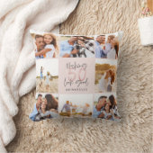 50歳の誕生日ピンクのガーリーグリッター写真コラージュ クッション (ブランケット)