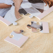 50歳の誕生日ピンクのガーリーグリッター写真コラージュ ジグソーパズル (側面)