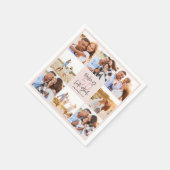 50歳の誕生日ピンクのガーリーグリッター写真コラージュ スタンダードカクテルナプキン (角)