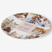 50歳の誕生日ピンクのガーリーグリッター写真コラージュ ペーパープレート (アングル)