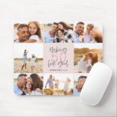 50歳の誕生日ピンクのガーリーグリッター写真コラージュ マウスパッド (マウス)