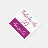 50歳の誕生日ピンク素敵にパーソナライズ50 スタンダードカクテルナプキン (角)