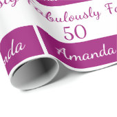 50歳の誕生日ピンク素晴らしい50ラッピング紙 ラッピングペーパー (ロールコーナー)