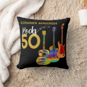 50歳の誕生日ファンキーギター音楽 クッション (ブランケット)