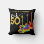 50歳の誕生日ファンキーギター音楽 クッション (正面)