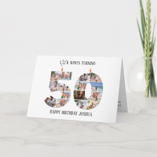 50歳の誕生日フォトカード サンキューカード (正面)