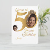 50歳の誕生日フォトグリーティングカード|オーダーメイド 招待状 (スタンド正面)