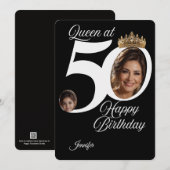50歳の誕生日フォトグリーティングカード|オーダーメイド 招待状 (正面/裏面)
